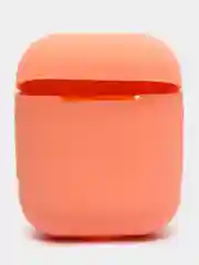 Кораллово-розовый силиконовый чехол для наушников Airpods 1 и 2