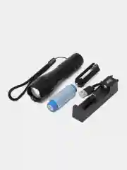 Черный фонарь ручной, аккумуляторный, LED, для охоты, рыбалки