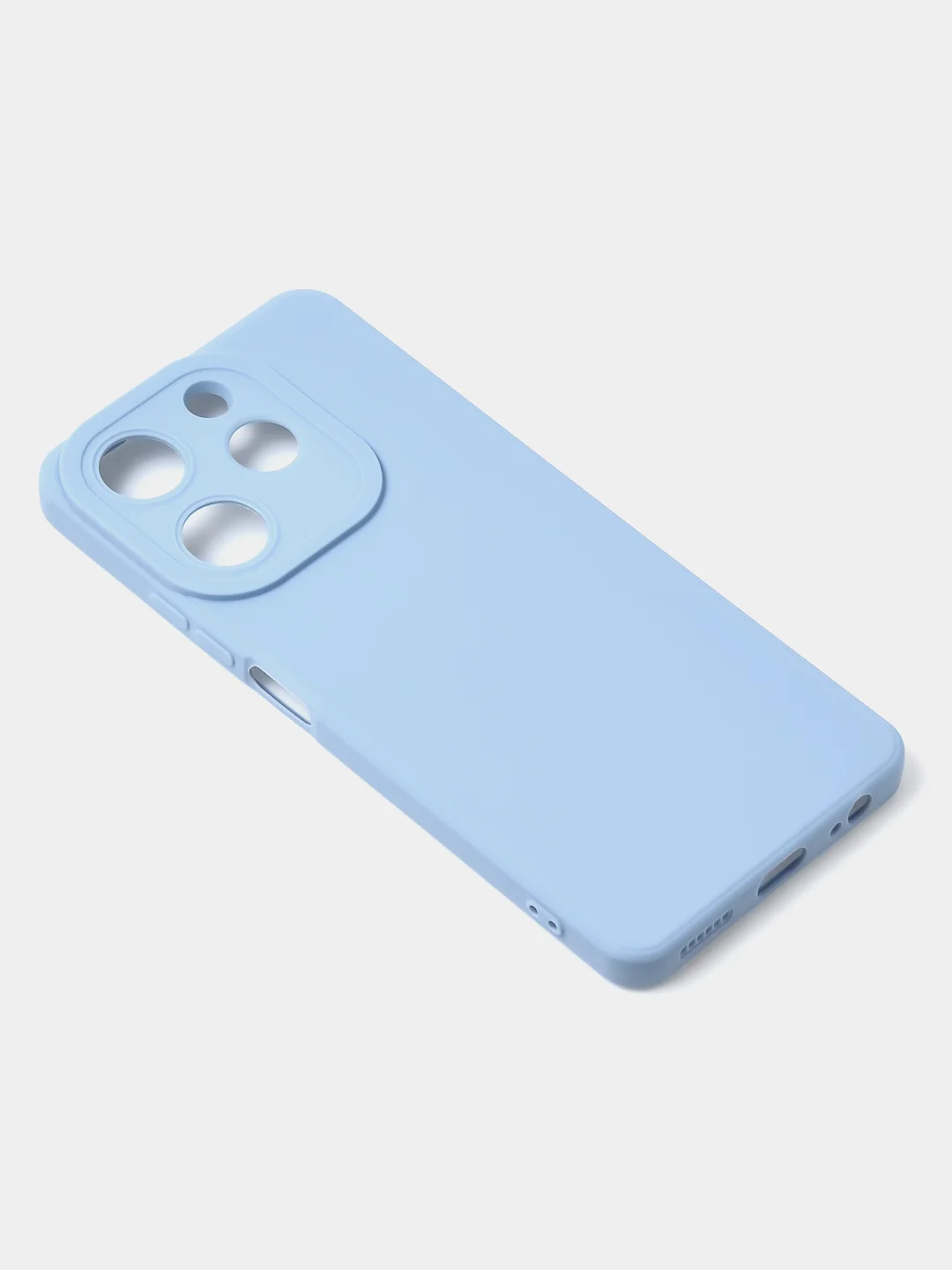 Голубой чехол для Tecno Spark 10 Pro цветной матовый с дополнительной защитой камеры