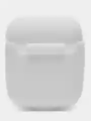 Белый силиконовый чехол для наушников Airpods 1 и 2