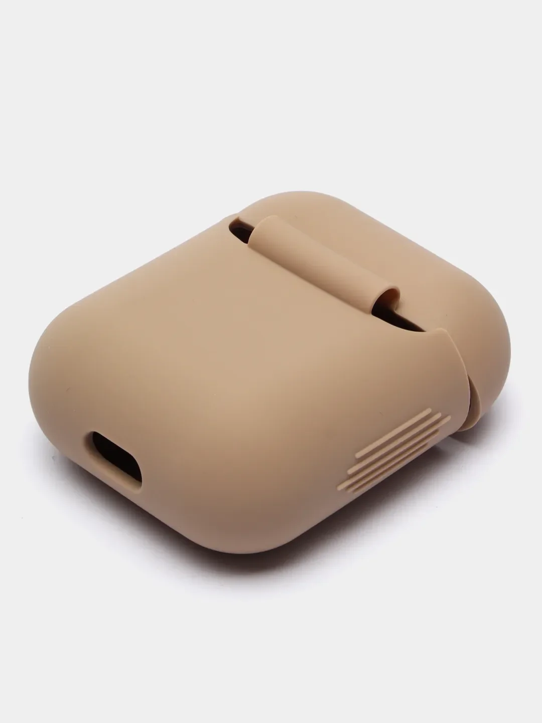 Бежевый силиконовый чехол для наушников Airpods 1 и 2