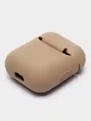 Бежевый силиконовый чехол для наушников Airpods 1 и 2