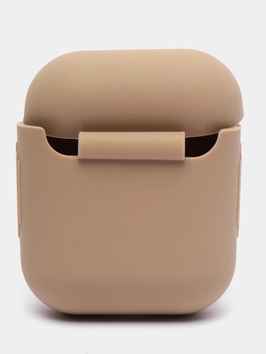 Бежевый силиконовый чехол для наушников Airpods 1 и 2
