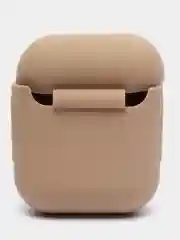 Бежевый силиконовый чехол для наушников Airpods 1 и 2