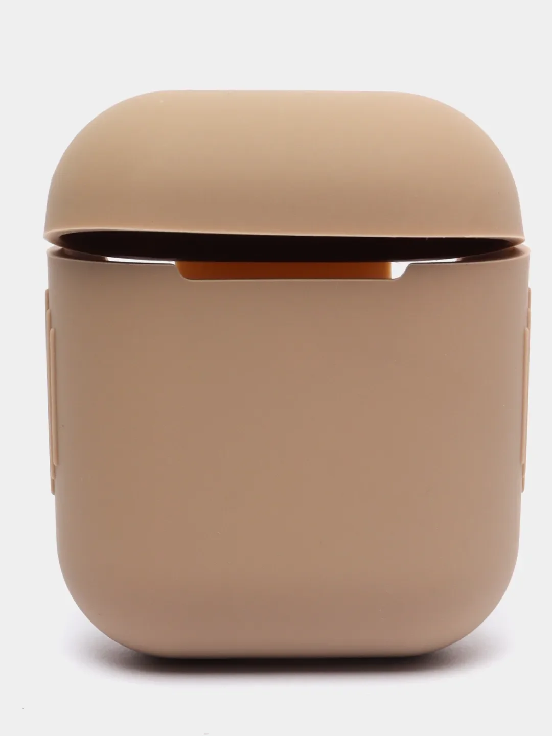 Бежевый силиконовый чехол для наушников Airpods 1 и 2