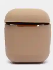 Бежевый силиконовый чехол для наушников Airpods 1 и 2