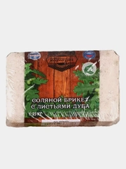 Соляной брикет для бани и сауны, с листьями дуба, 1,35 кг