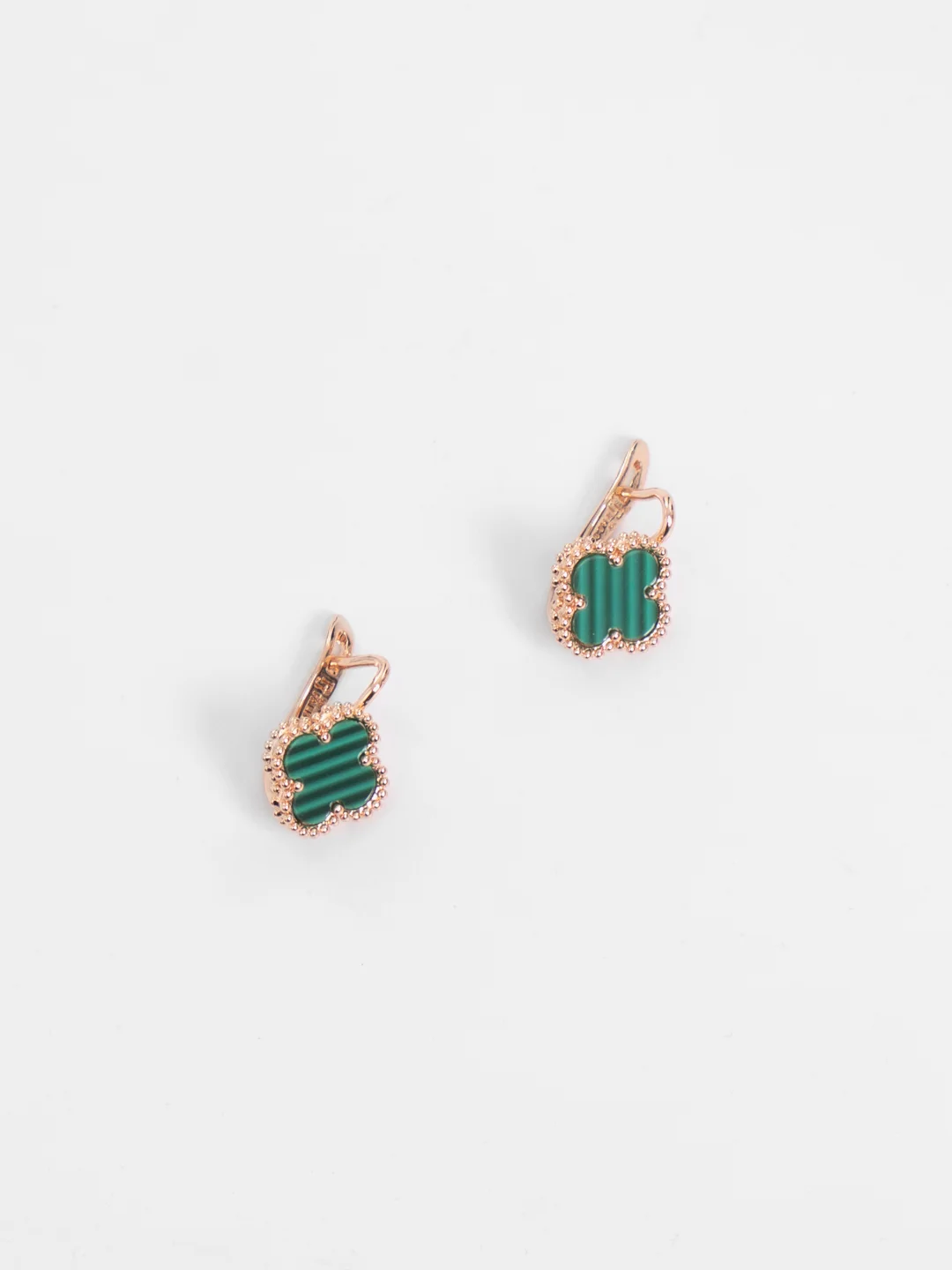 Зеленый серьги "Клевер" Fallon Jewelry из гипоаллергенного медицинского сплава