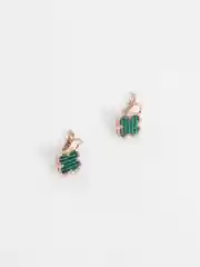Зеленый серьги "Клевер" Fallon Jewelry из гипоаллергенного медицинского сплава