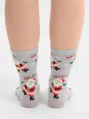 Серый новогодние носки на подарок, женские и мужские, рождественские