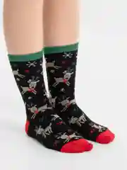 Черный новогодние носки на подарок, женские и мужские, рождественские