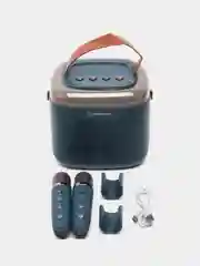 Белый портативная музыкальная караоке-колонка с подсветкой и микрофоном, подарок