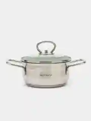 Кастрюля Hoffmann из нержавейки, утолщенное дно, стеклянная крышка, 0,8-1,6 л