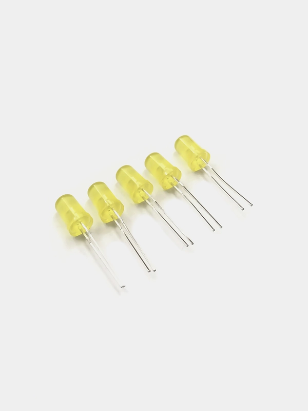 100 штук Светодиод 5мм желтая линза 2.0-2.4v 20ma цветная колба