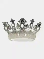 Серебряный металлическая наклейка-стикер "КОРОНА" на телефон / авто