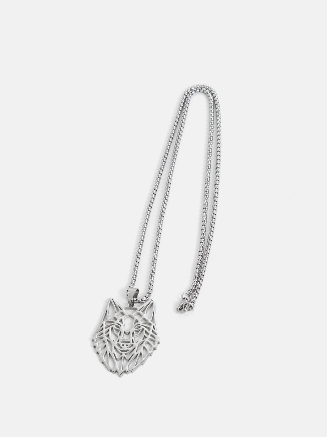 Серебряный цепочка из нержавеющей стали с кулоном, унисекс