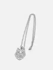 Серебряный цепочка из нержавеющей стали с кулоном, унисекс