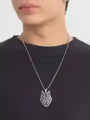 Серебряный цепочка из нержавеющей стали с кулоном, унисекс