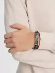 Серебряный браслет мужской, из нержавеющей стали