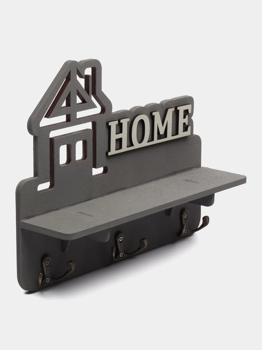 Бежевый ключница настенная с полкой "Home"