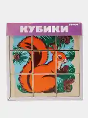 Кубики "Животные леса", 9 элементов