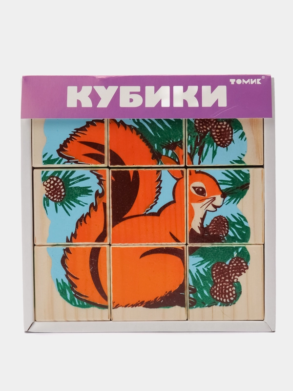 Кубики "Животные леса", 9 элементов