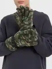 Зелёный хаки тактические перчатки флисовые, утепленные, с ремешком