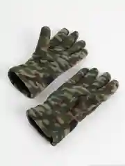 Зелёный хаки тактические перчатки флисовые, утепленные, с ремешком