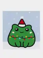 Бронзовый новогодняя открытка с лягушкой, котенком, снеговиком "Новый год 2025"