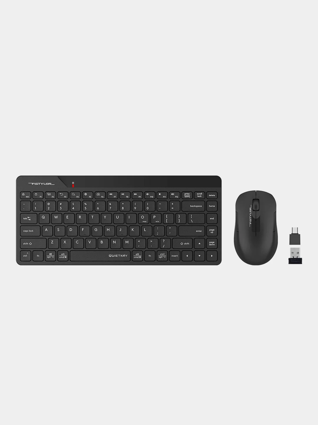 Черный набор: клавиатура и мышь A4Tech Fstyler FG2200 Air, Slim, беспроводной