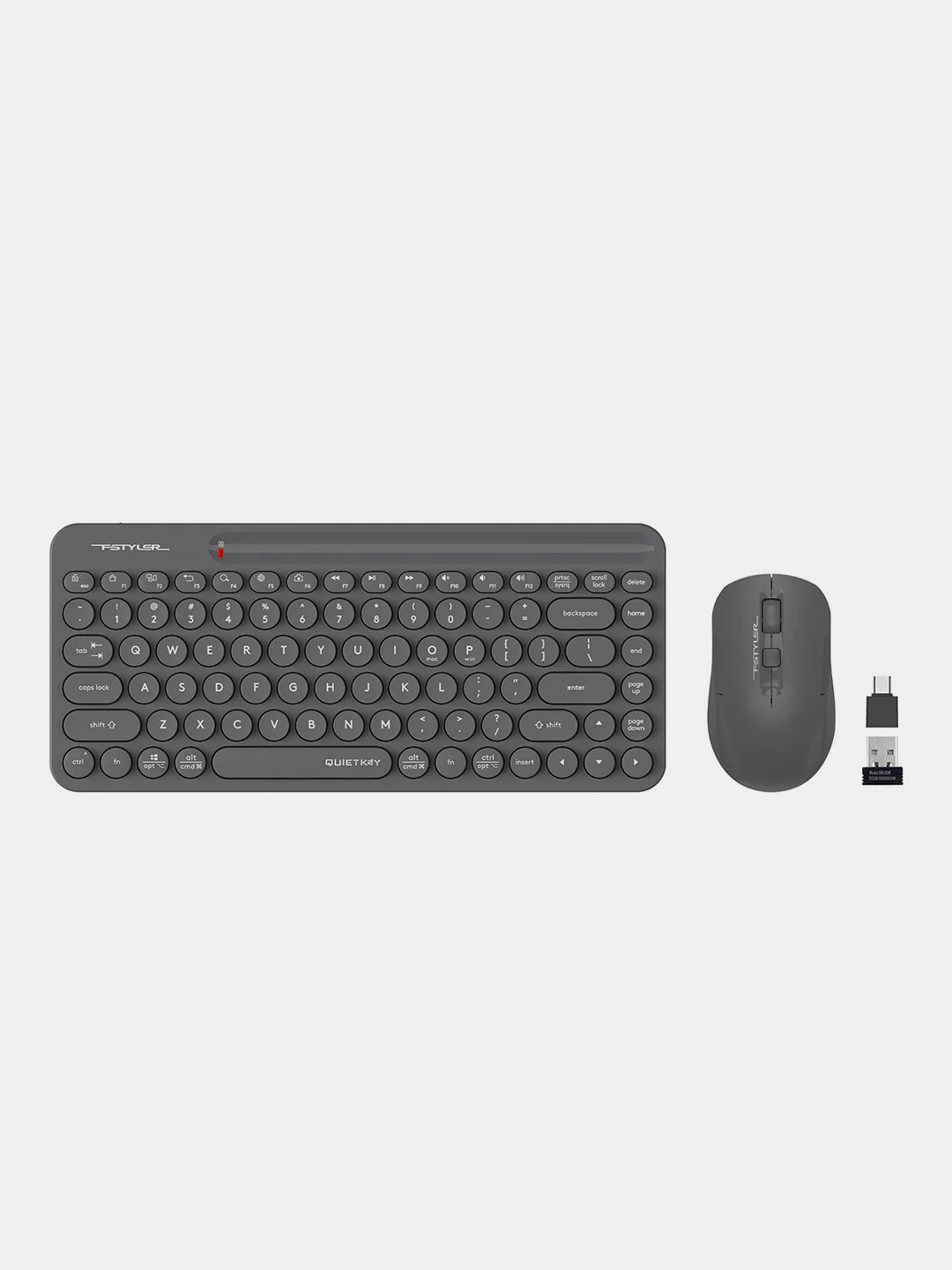 Серый набор: клавиатура и мышь A4Tech Fstyler FG3200 Air, Slim, мультимедиа, беспроводной