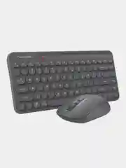 Серый набор: клавиатура и мышь A4Tech Fstyler FG3200 Air, Slim, мультимедиа, беспроводной