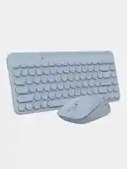 Голубой набор: клавиатура и мышь A4Tech Fstyler FG3200 Air, Slim, мультимедиа, беспроводной
