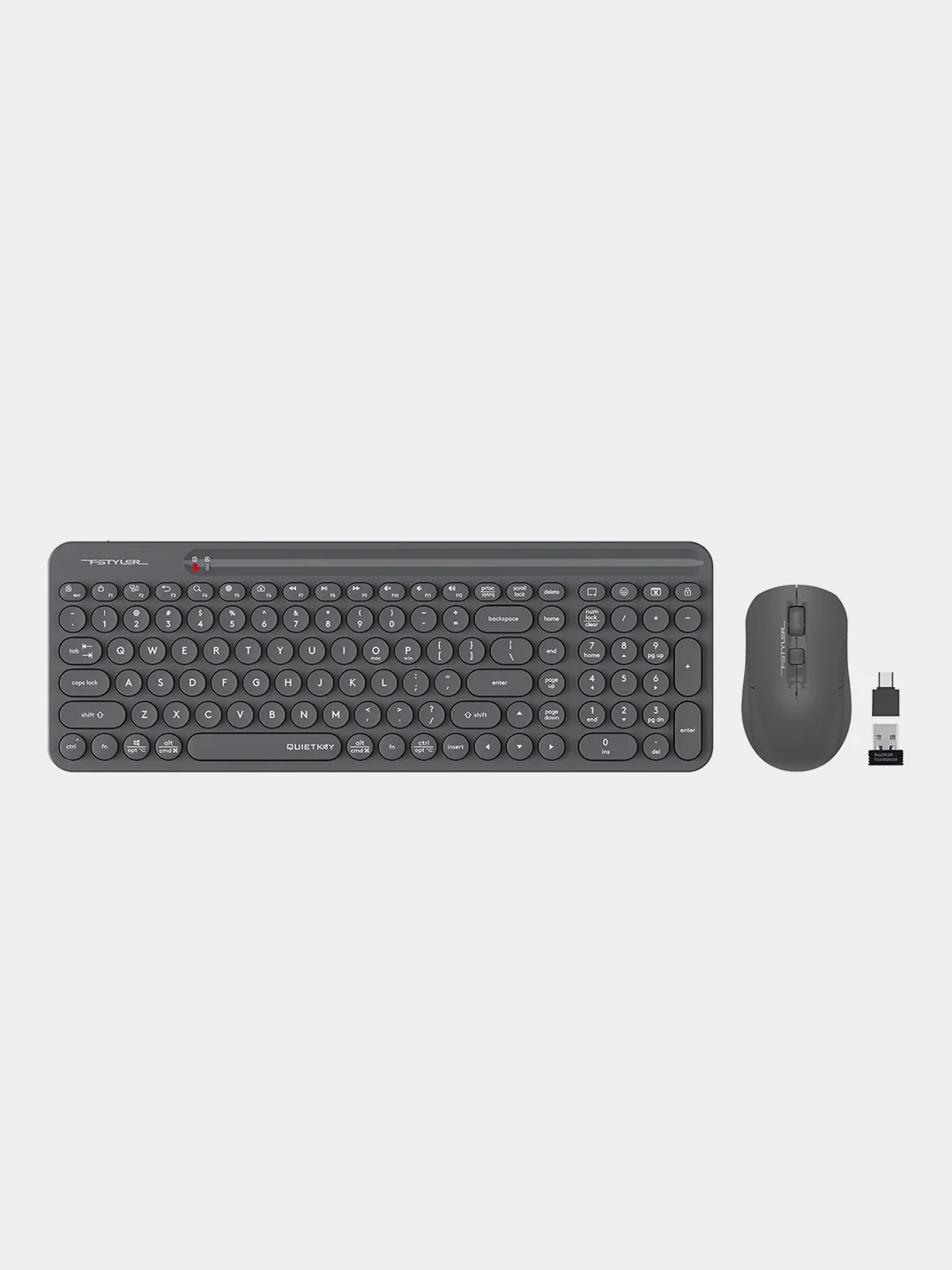 Серый набор: клавиатура и мышь A4Tech Fstyler FG3300 Air, Slim, мультимедиа, беспроводной