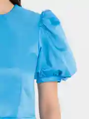 Голубой платье женское, атласное