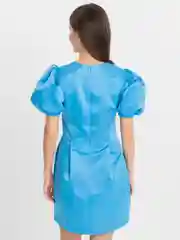 Голубой платье женское, атласное