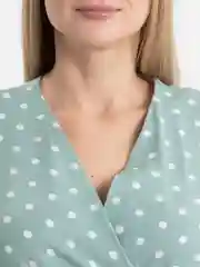 Мятный женское платье в горошек, на запах, мини