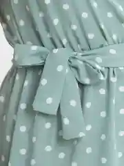 Мятный женское платье в горошек, на запах, мини