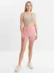 Розовый велосипедки короткие, бесшовные, в рубчик, домашние шорты