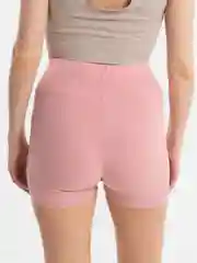 Розовый велосипедки короткие, бесшовные, в рубчик, домашние шорты