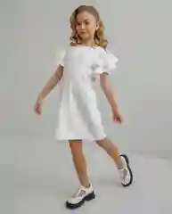 Белый платье для девочек, с перьями