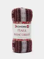 Шоколадный мягкий плед-покрывало флис, плед с новогодним принтом