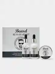 Белый подарочный набор для мужчин Beard : шампунь, бальзам, сыворотка