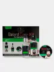 Черный подарочный набор для мужчин Beard : шампунь, бальзам, сыворотка