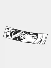 Белый anime персонаж"Очака Урарака" наклейка на авто голографическая
