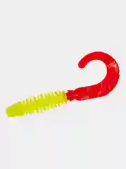 Приманка, твистер Helios Din Acid lemon & Red, 3,11"*7,9 см, виброхвост