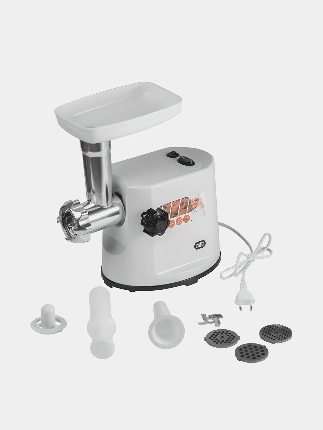 Мясорубка электрическая с насадками OLTO HM-080, 1800 Вт, белая
