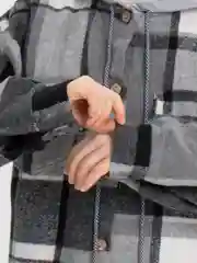 Серый рубашка в клетку, детская, оверсайз, утепленная, весенняя