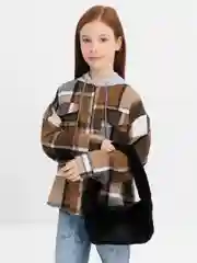 Сумка черная, с мехом