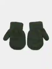 Зелёный хаки варежки детские зимние, двойные на подкладе, шерсть. 5-6 лет, р.14